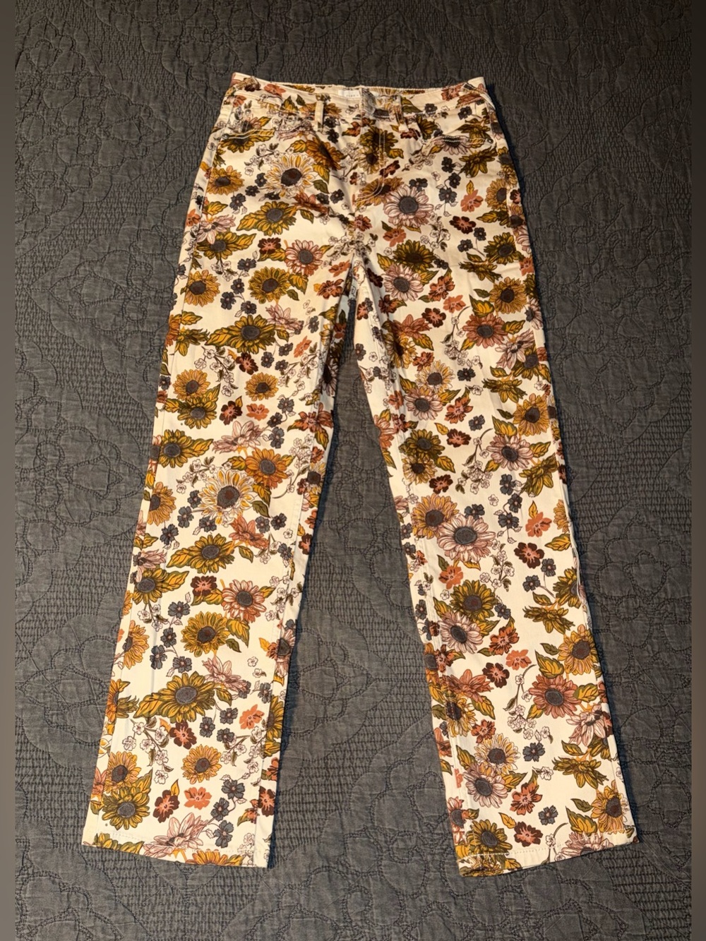 CLEO + WOLF WOMEN'S COUNTRY GARDEN FLORAL PRINT HIGH RISE BOOTCUT JEANS SIZE-27